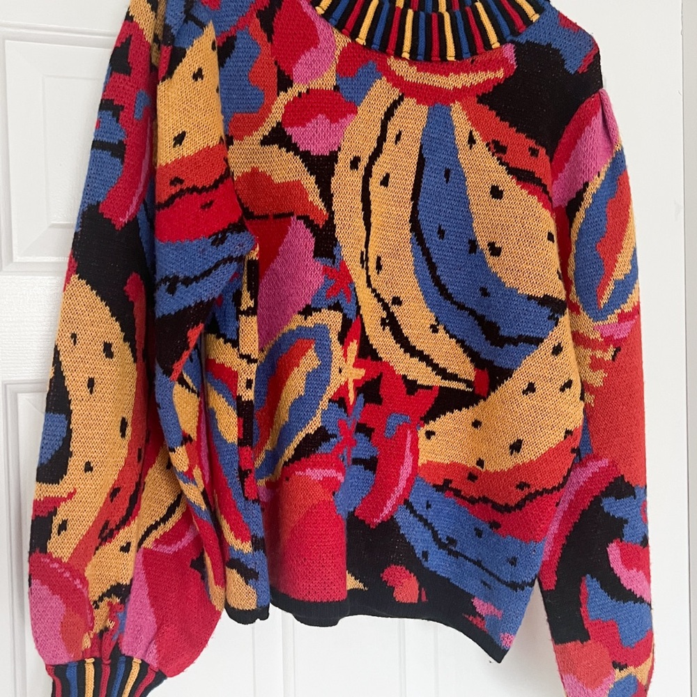 Farm Rio Multicolor Fruitelicious
Intarsia Wool Sweater